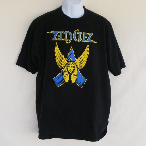 ANGEL Tshirt, XL Black, LOGO, SS, Vintage, Short sleeves, 1 sided - Picture 1 of 7